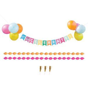 6 sets Deluxe Celebration Decoration Rainbow Party Kit Backdrop - Assorted Paste